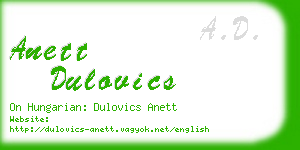 anett dulovics business card